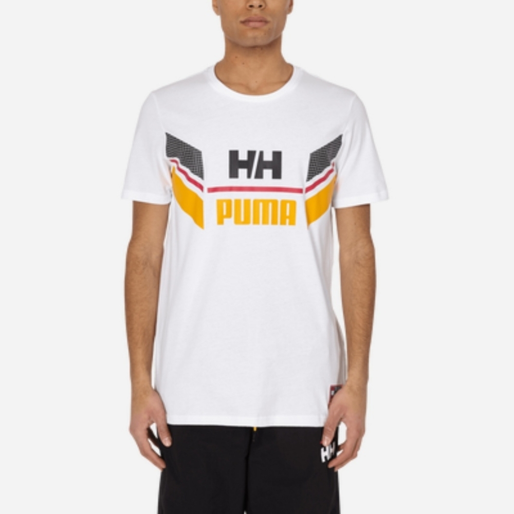 PUMA X HELLY HANSEN puma white graphic tshirt 100% cotton Medium NWT